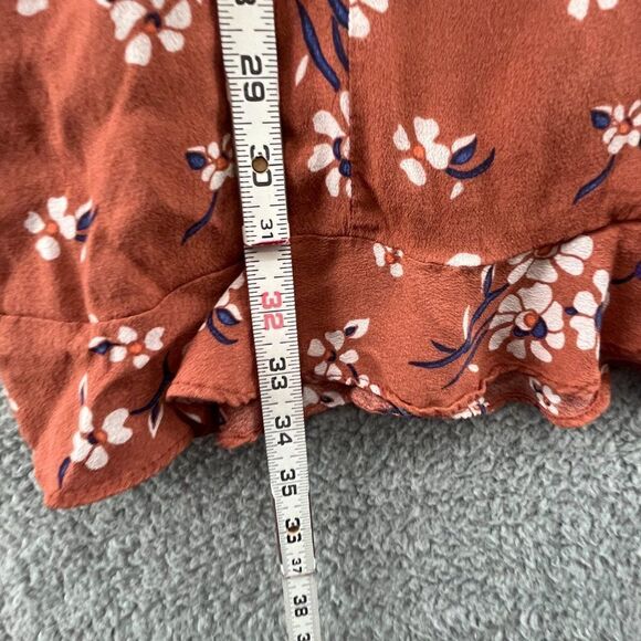 Black Swan Floral Dress Mini V-Neck Ruffle Short Sleeve Size Small womens - Picture 8 of 12